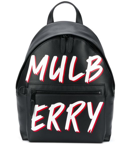 Mulberry logo-print zipped backpack