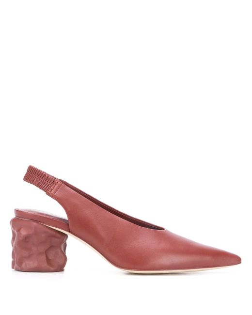 CamperLab chunky heel pointed slingback pumps