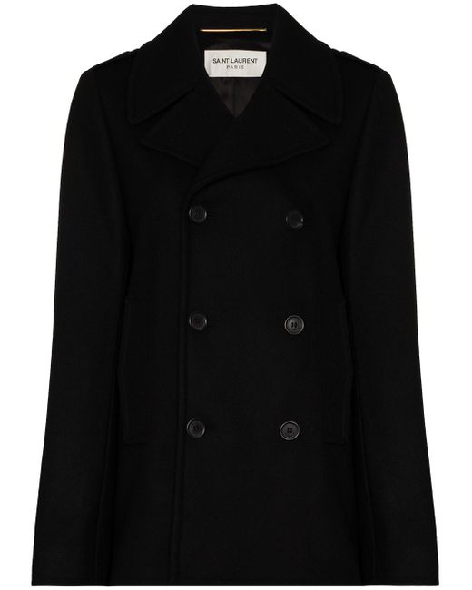 Saint Laurent double-breasted wool peacoat