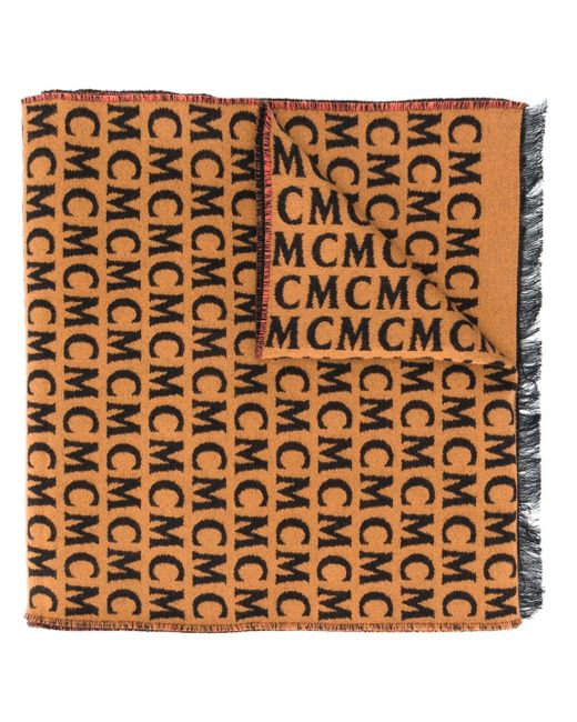 Mcm logo print scarf