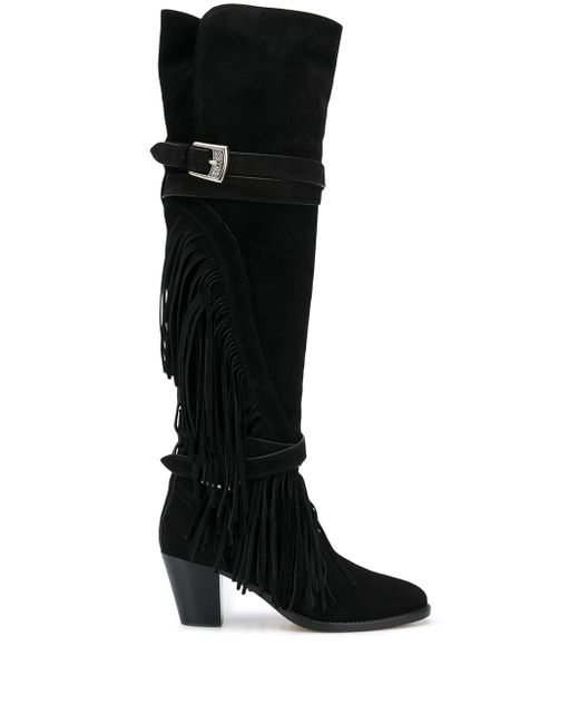 Etro fringed-detail knee-high boots