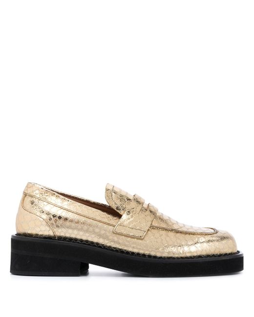 Marni snakeskin-embossed leather loafers