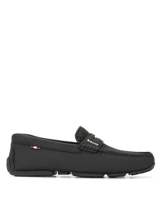 Bally woven slip on loafers