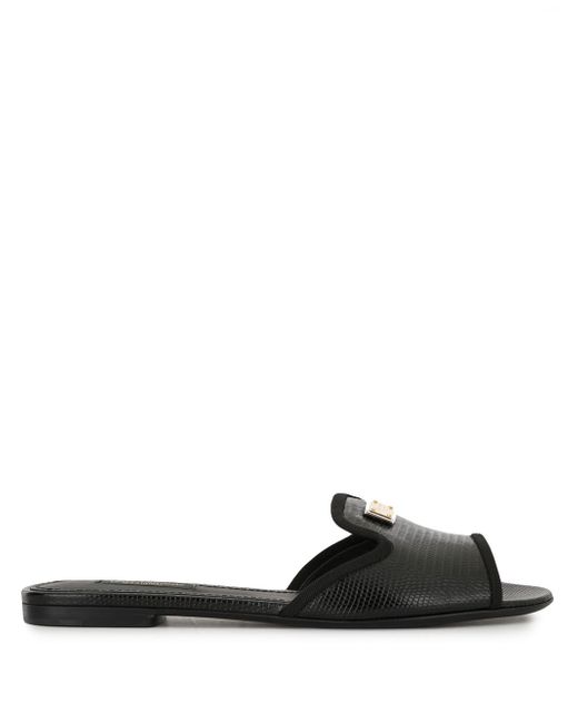 Dolce & Gabbana lizard-effect slip-on sandals