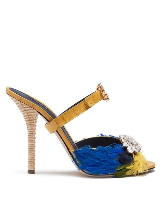 Dolce & Gabbana feather-embellished mules