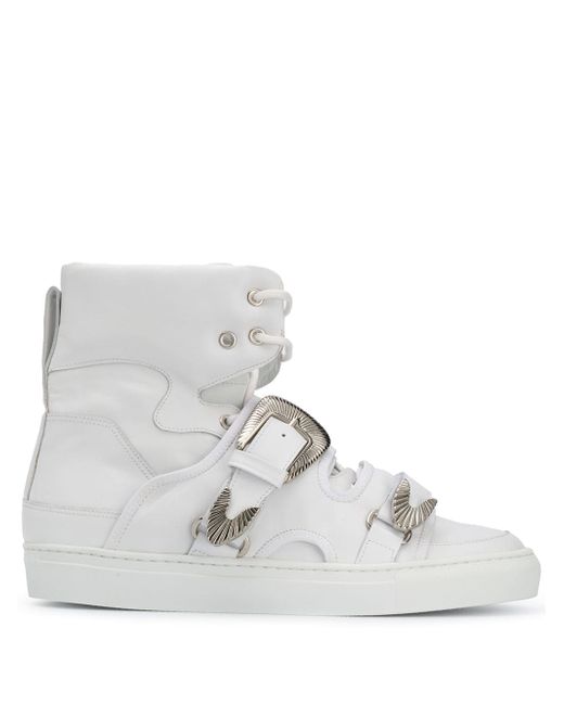 Toga Virilis buckled strap high-top sneakers