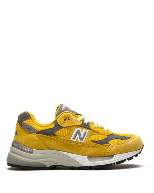 New Balance M992BB gold-cream low-top sneakers
