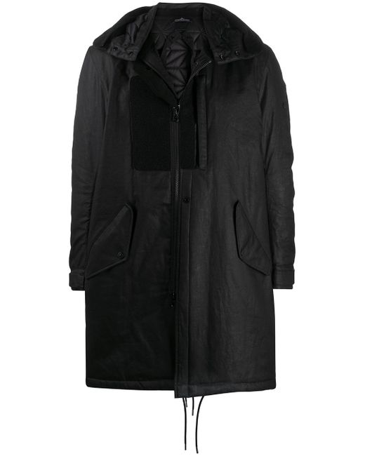 Stone Island Shadow Project hooded patchwork parka coat