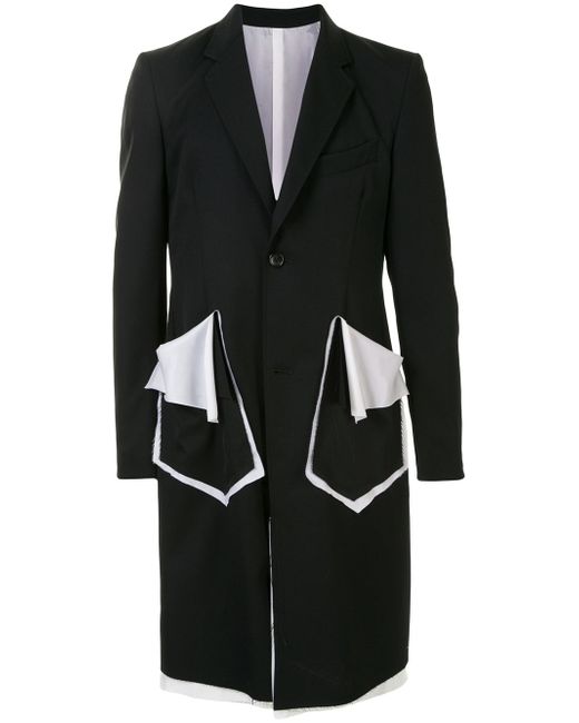 Sulvam contrast-trimmed coat
