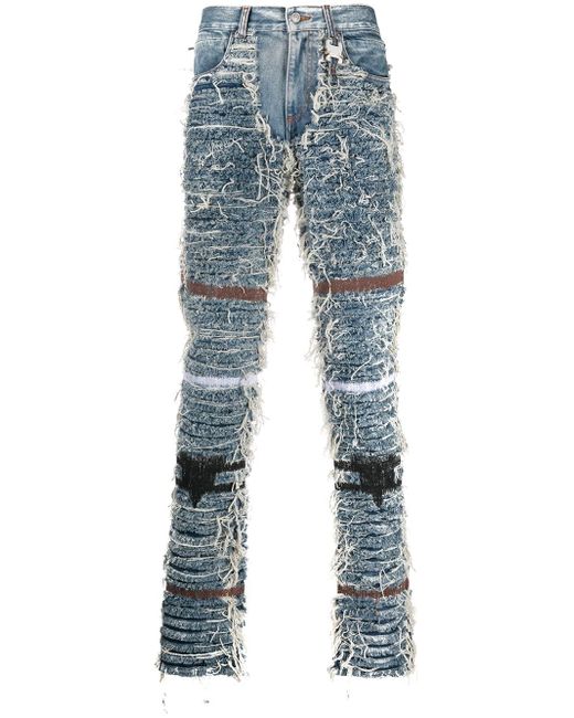 1017 Alyx 9Sm distressed frayed straight leg jeans