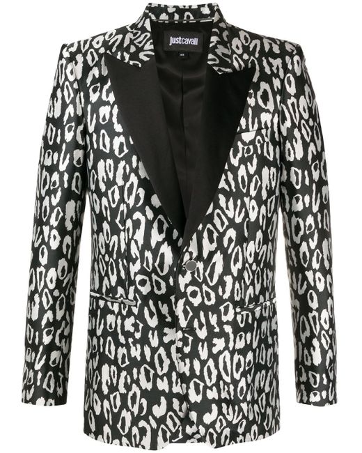 Just Cavalli leopard-print tuxedo jacket