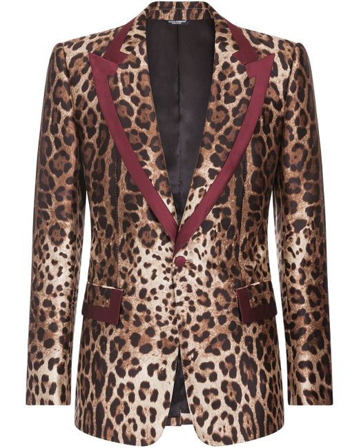 Dolce & Gabbana leopard print single-breasted blazer