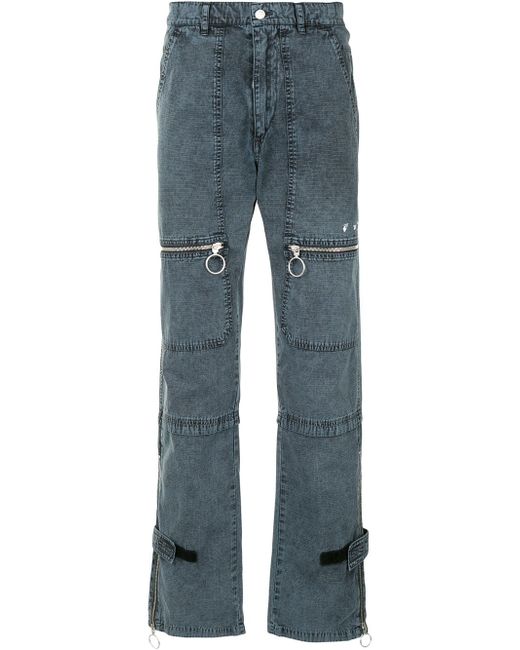 Off-White zip-detail straight-leg trousers