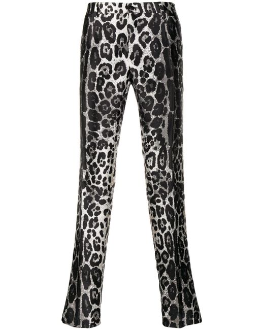 Dolce & Gabbana leopard-print straight-leg trousers