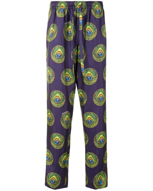Dolce & Gabbana peacock feather print pyjama-style trousers