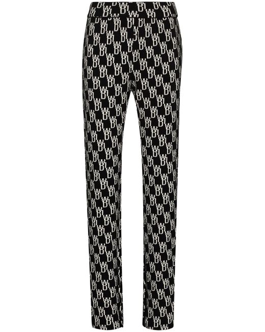 We11done monogram knitted trousers
