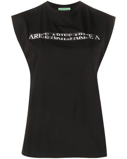 Aries logo print tank top