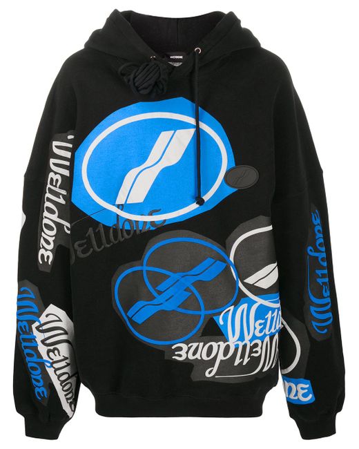 We11done logo print hoodie