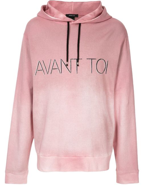 Avant Toi embroidered logo hand-painted hoodie