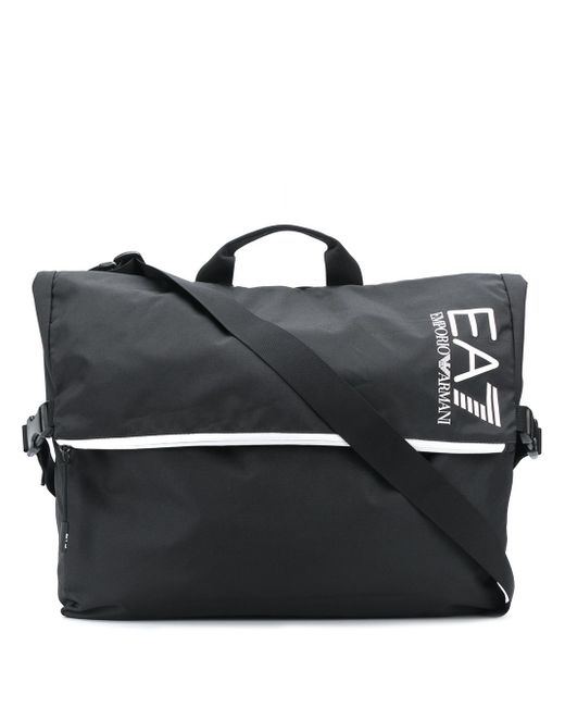 Ea7 logo-print messenger bag
