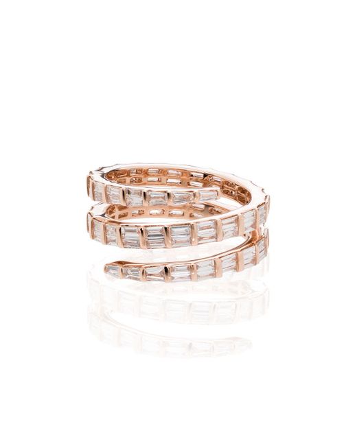 Anita Ko 18kt rose gold baguette diamond coil ring