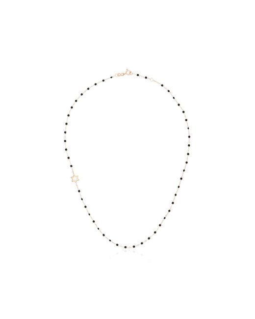 Gigi Clozeau 18kt rose gold diamond star beaded necklace