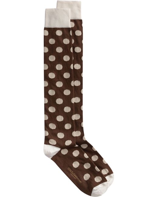 Dolce & Gabbana Stretch cotton jacquard socks with large