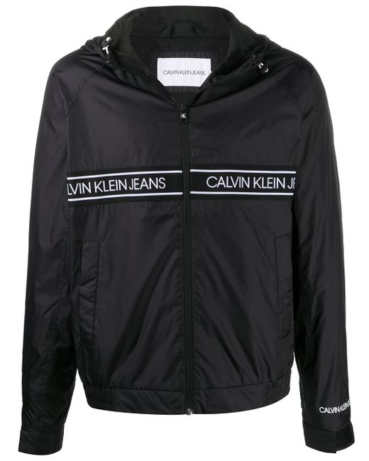 Calvin Klein Jeans logo hooded bomber jacket