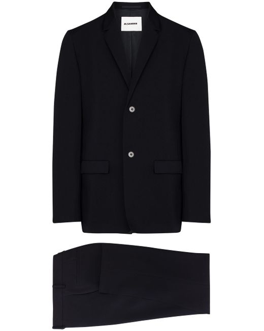 Jil Sander essential single-breasted wool cotton suit