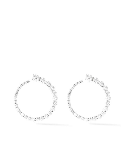 Melissa Kaye 18kt white gold and diamond Aria hoop earrings