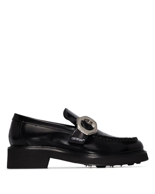 Off-White buckled leather loafers
