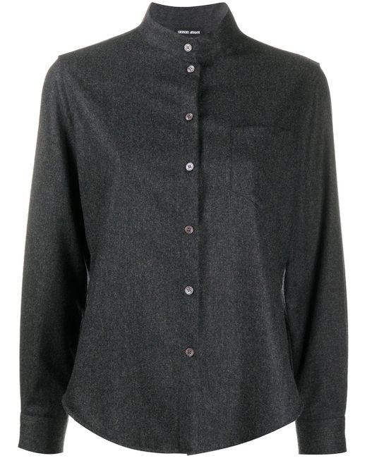 Giorgio Armani band-collar shirt