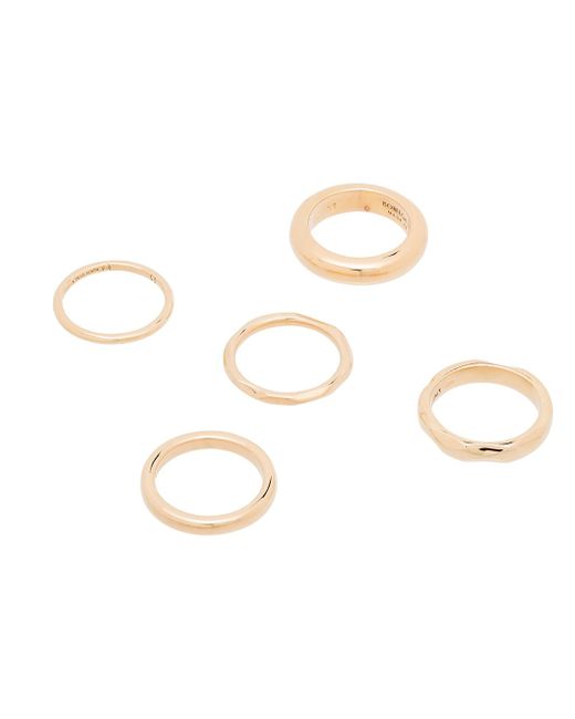 Bottega Veneta set of 5 plated rings