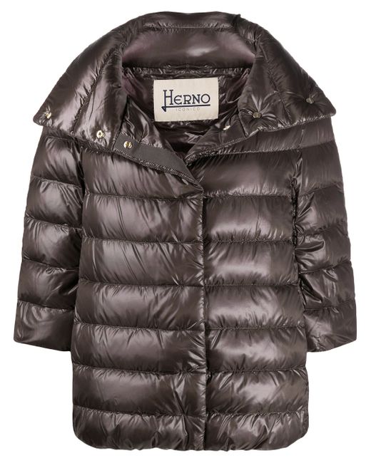 Herno three-quarter sleeve puffer jacket