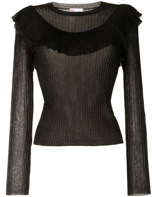 RED Valentino glittery knitted top