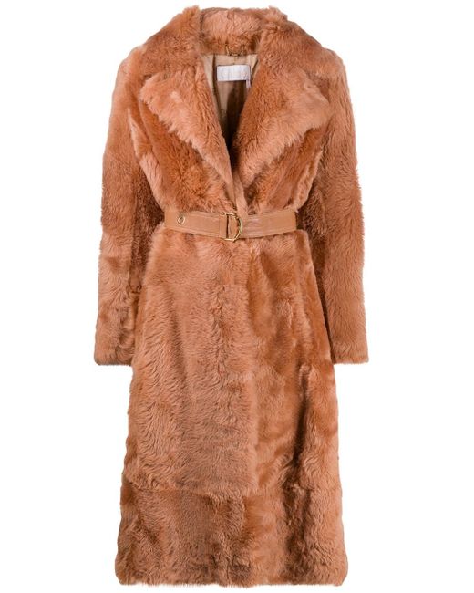 Chloé belted shearling coat