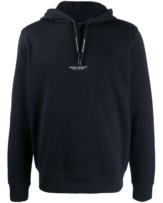 Armani Exchange logo drawstring hoodie