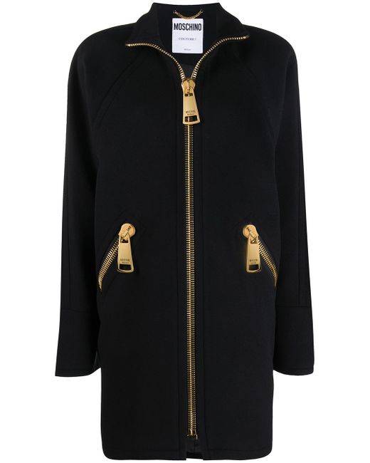 Moschino zip-front high-neck coat