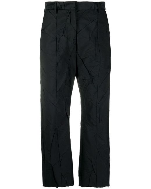 Mm6 Maison Margiela crinkled cropped trousers