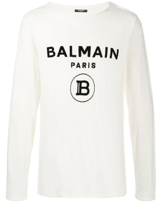 Balmain logo print long-sleeve T-shirt