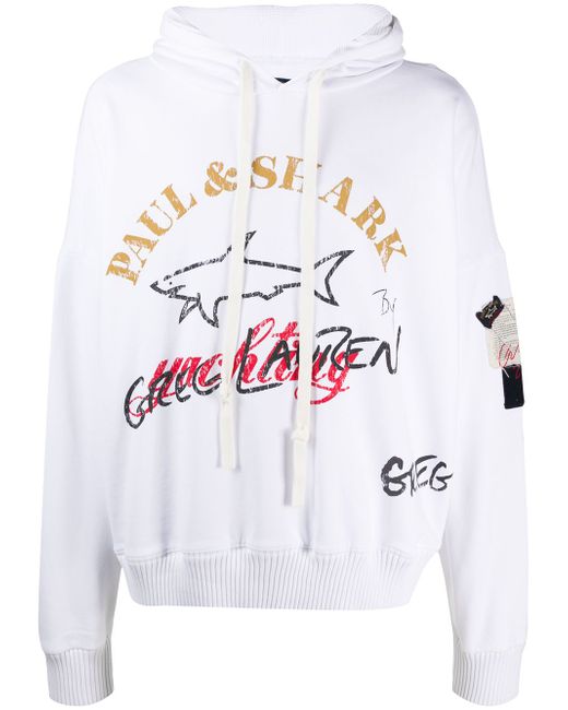 Greg Lauren X Paul & Shark logo-print hooded sweatshirt