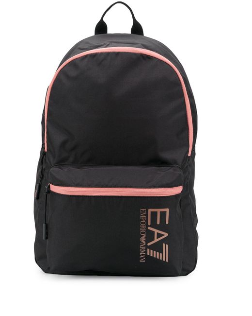 Ea7 contrast-trim logo backpack