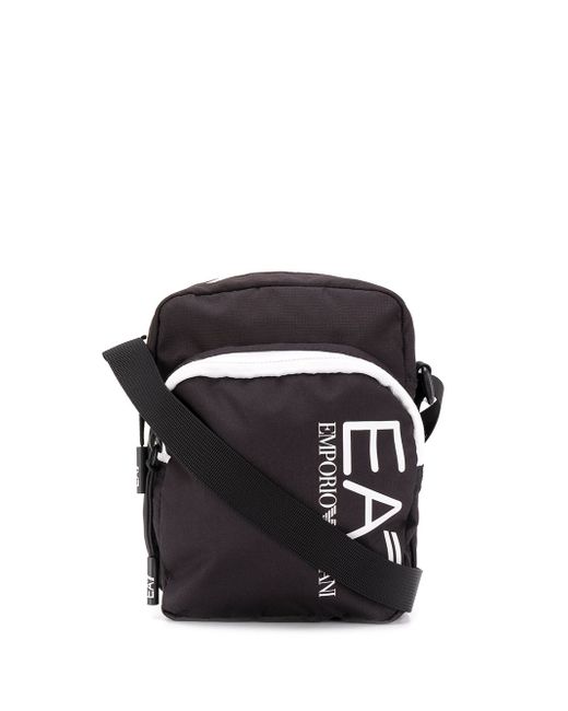 Ea7 logo print messenger bag