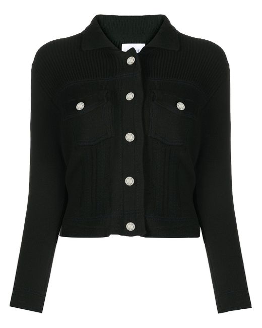 Barrie ribbed panel knitted cardigan