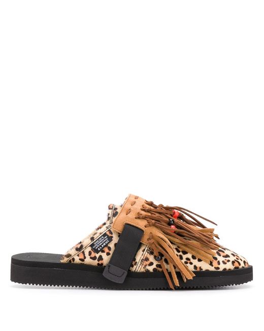 Alanui Biscuit Leopard Suicoke slippers