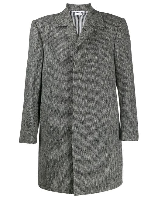 Thom Browne concealed fastening tweed coat