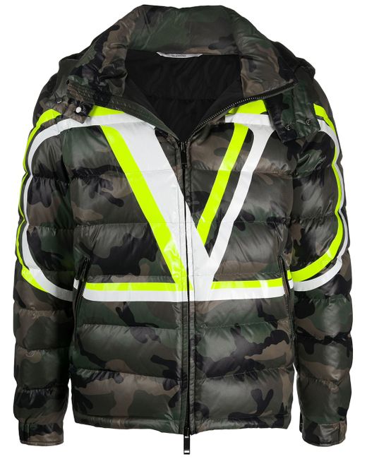 Valentino VLOGO camouflage quilted puffer jacket