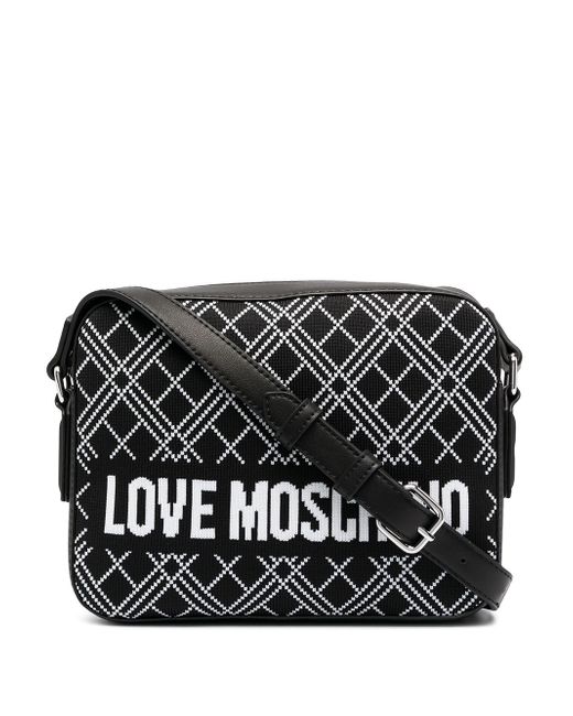 Love Moschino intarsia-knit logo cross body bag