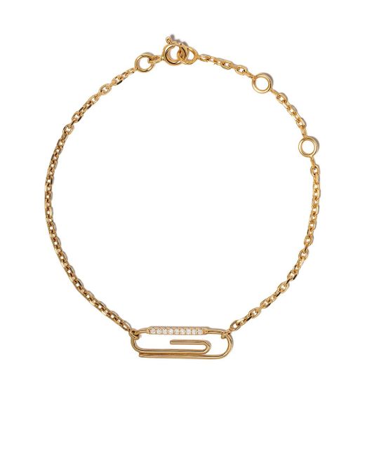 Aurelie Bidermann 18kt yellow Paper clip diamond bracelet