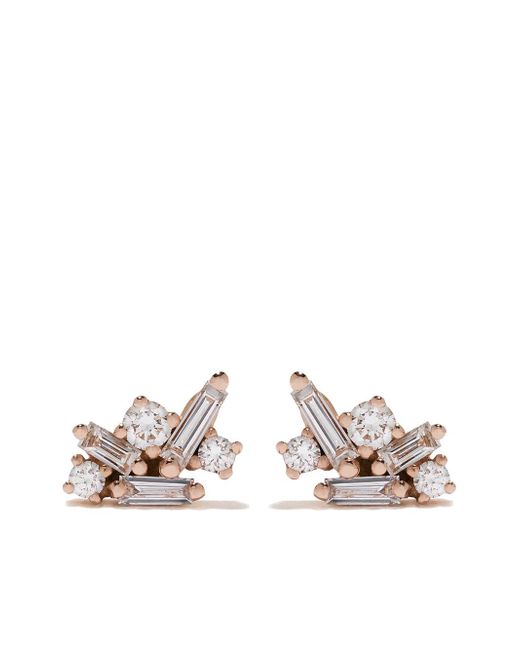 Suzanne Kalan 18kt rose gold diamond Felicity stud earrings